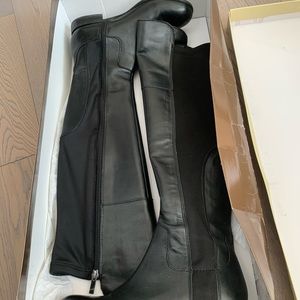 Franco Sarto Black Leather Boots, Size US 7